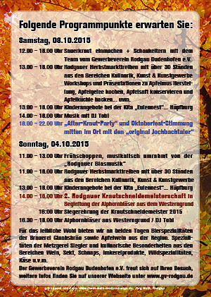 GVD Plakat Herbstmarkt Programm 2015